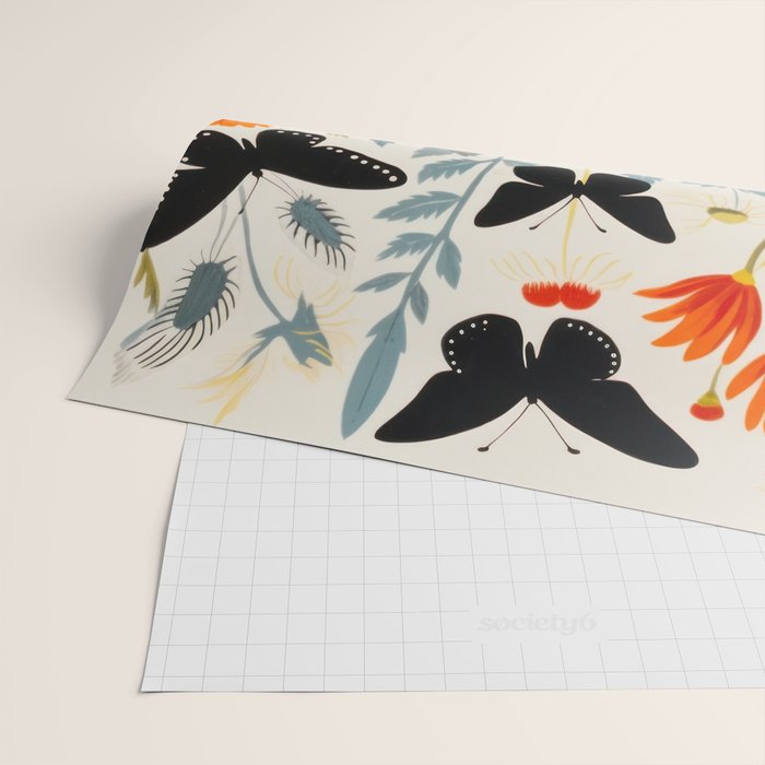 Butterfly Spring Garden Wrapping Paper Gallery Image 2