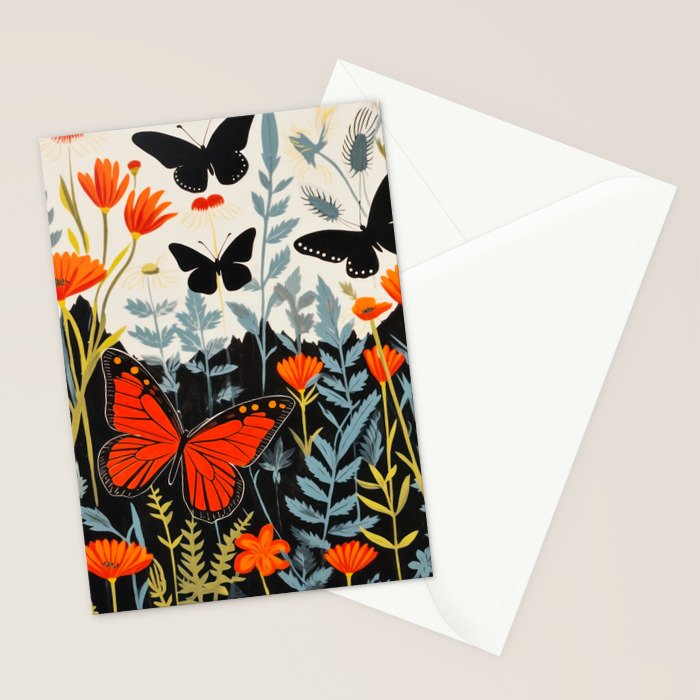 Butterfly Spring Garden Stationery Card Gallery Image 2