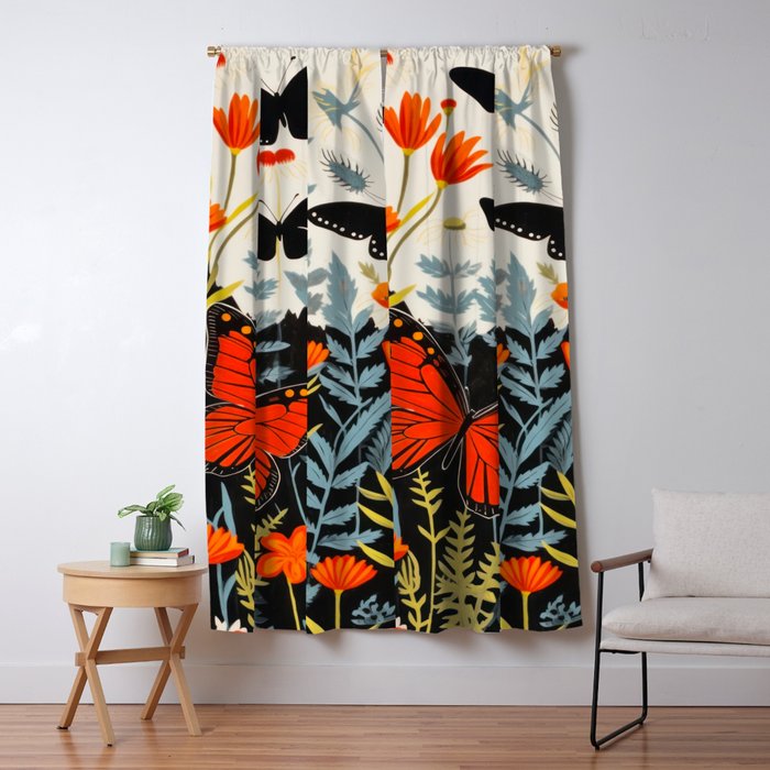 Butterfly Spring Garden Window Curtain Gallery Image 5