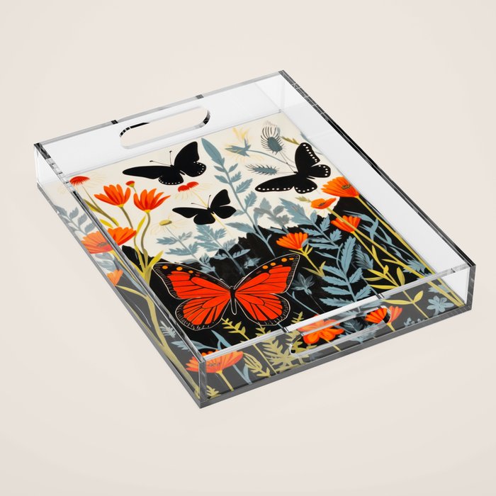 Butterfly Spring Garden Acrylic Tray Gallery Image 1