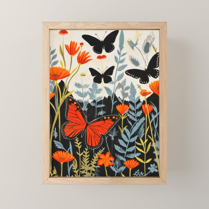 Butterfly Spring Garden Mini Art Print Gallery Image 1