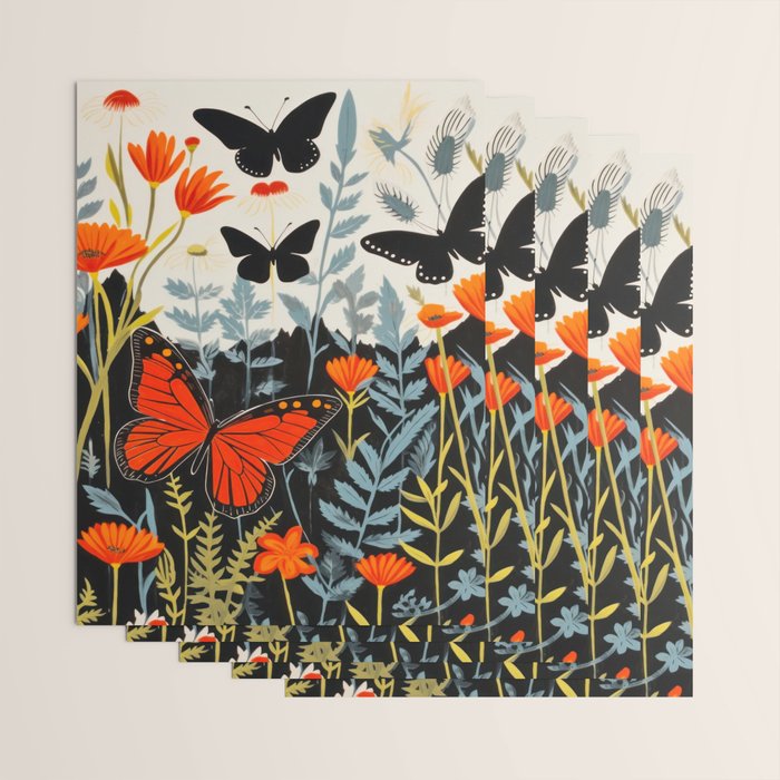 Butterfly Spring Garden Wrapping Paper Gallery Image 3