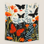 Butterfly Spring Garden Wall Tapestry Gallery Image 4