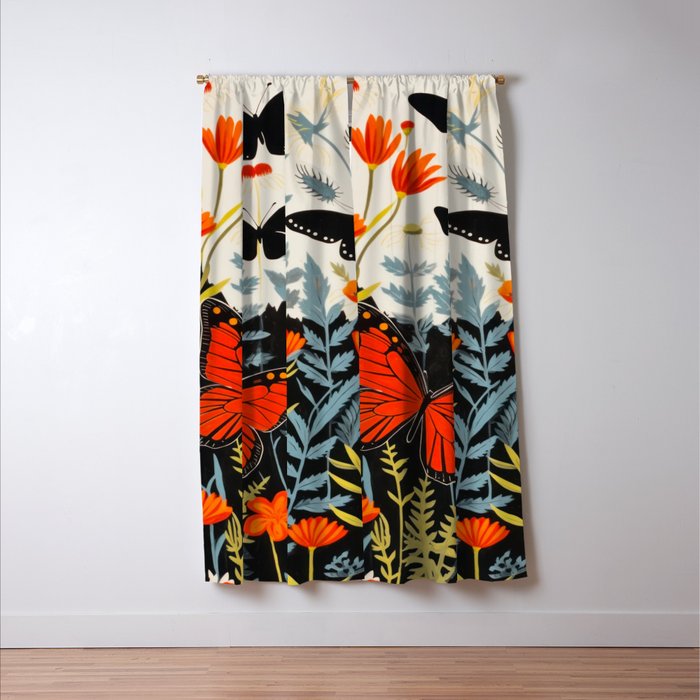 Butterfly Spring Garden Window Curtain Gallery Image 3