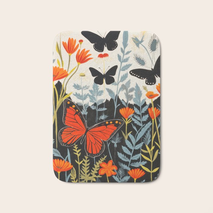 Butterfly Spring Garden Bath Mat Gallery Image 1