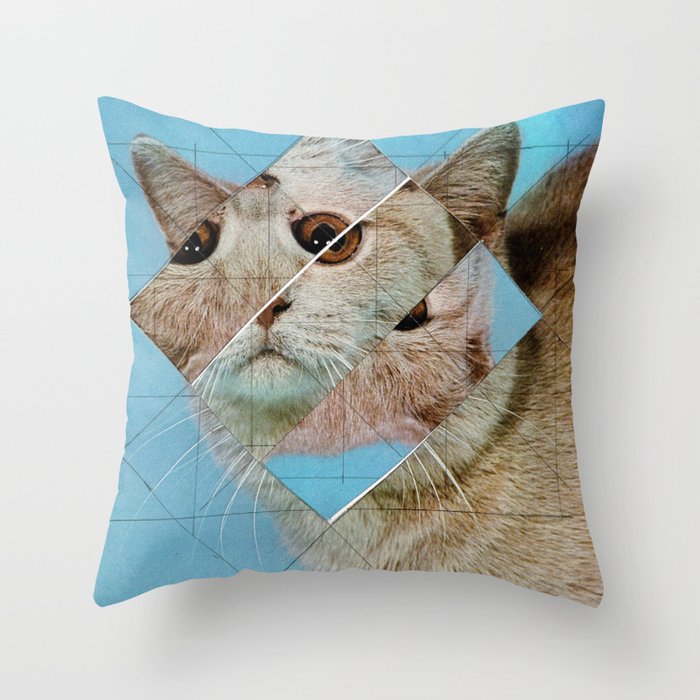 the depressive cat am abend bekommt den blues Throw Pillow Gallery Image 6