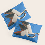 Stillness in Motion - Abstract Cranes in Blue Pillow Sham Gallery Image 3