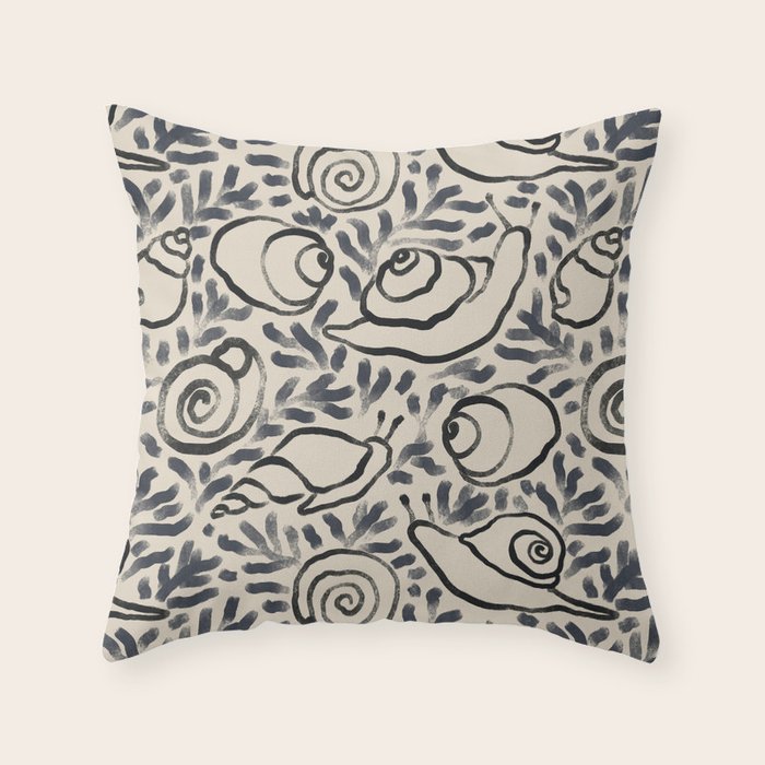 Snail Gardener Throw Pillow Gallery Image 6