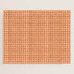 Rustic Linen Checks Gingham Pattern With A Vintage Linen Vibe Warm Orange Jigsaw Puzzle Gallery Image 1