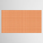 Rustic Linen Checks Gingham Pattern With A Vintage Linen Vibe Warm Orange Tablecloth Gallery Image 2