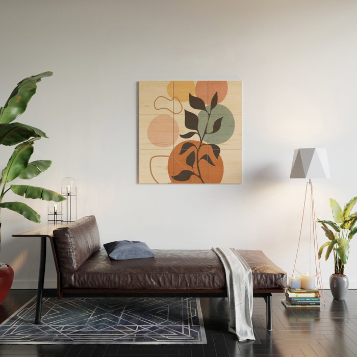 Abstract Minimal Shapes 23 Wood Wall Art Gallery Image 2