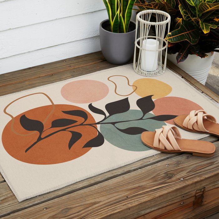 Abstract Minimal Shapes 23 Outdoor Rug Gallery Image 2