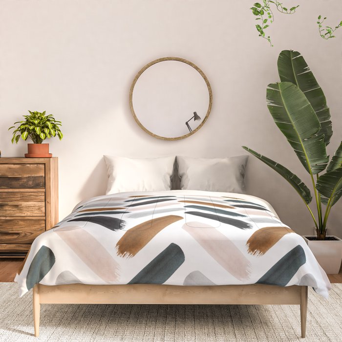 Painted herringbone - neutrals Comforter Gallery Image 3