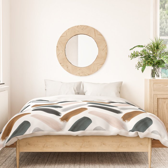 Painted herringbone - neutrals Duvet Cover Gallery Image 3