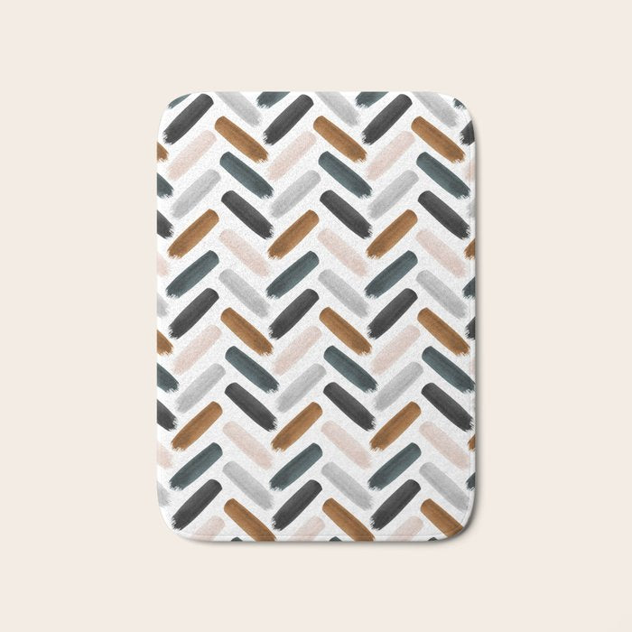 Painted herringbone - neutrals Bath Mat Gallery Image 1