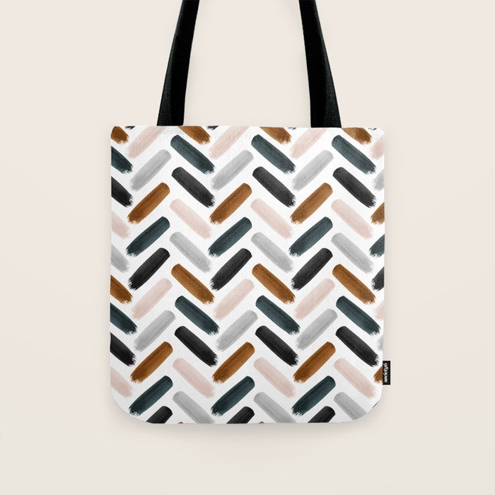 Painted herringbone - neutrals Tote Bag Gallery Image 1