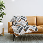 Painted herringbone - neutrals Throw Blanket Gallery Image 1