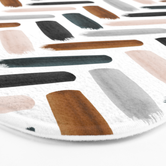 Painted herringbone - neutrals Bath Mat Gallery Image 3