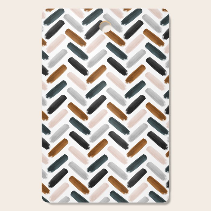 Painted herringbone - neutrals Cutting Board Gallery Image 1