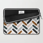 Painted herringbone - neutrals Laptop Sleeve Gallery Image 2