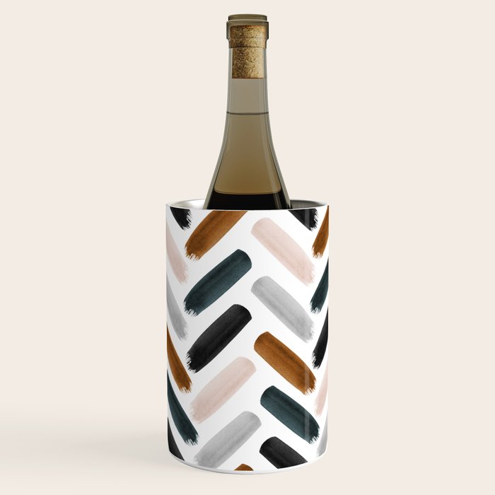 Painted herringbone - neutrals Wine Chiller Gallery Image 2