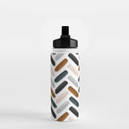 Painted herringbone - neutrals Water Bottle Gallery Image 2