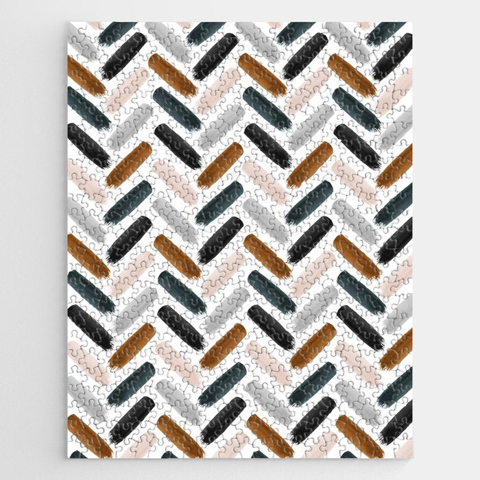 Painted herringbone - neutrals Jigsaw Puzzle Gallery Image 1