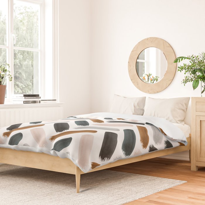 Painted herringbone - neutrals Duvet Cover Gallery Image 2