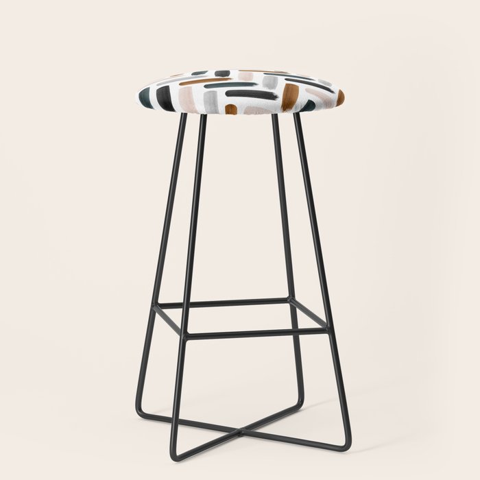 Painted herringbone - neutrals Stool Gallery Image 1