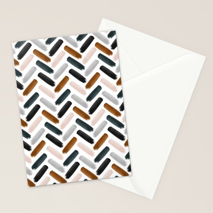 Painted herringbone - neutrals Stationery Card Gallery Image 2