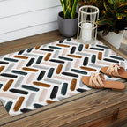 Painted herringbone - neutrals Outdoor Rug Gallery Image 2