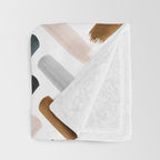Painted herringbone - neutrals Throw Blanket Gallery Image 3