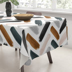 Painted herringbone - neutrals Tablecloth Gallery Image 3