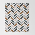 Painted herringbone - neutrals Throw Blanket Gallery Image 2