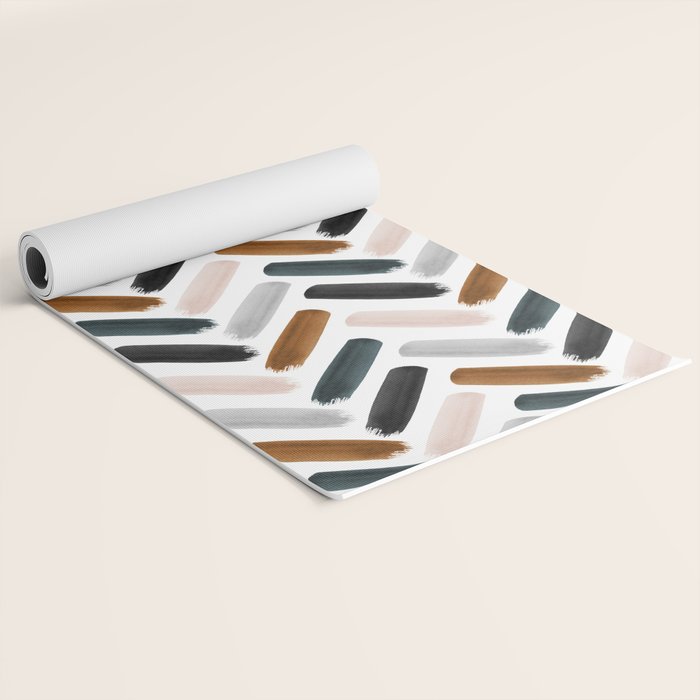Painted herringbone - neutrals Yoga Mat Gallery Image 2