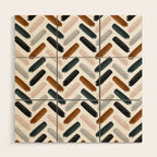 Painted herringbone - neutrals Wood Wall Art Gallery Image 1