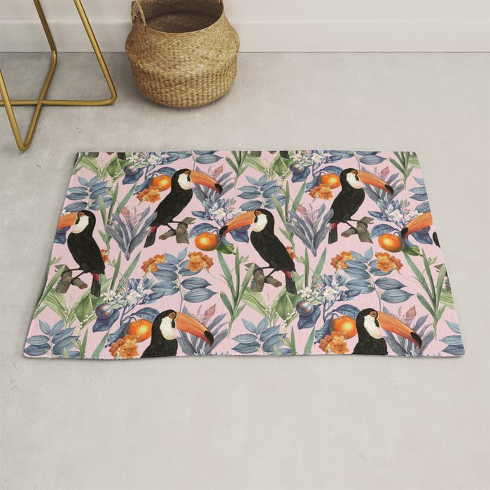 Tucan Garden #pattern #illustration Rug Gallery Image 1