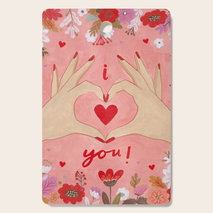 Women hands making love sign Cutting Board Gallery Image 1