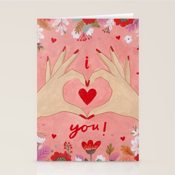 Women hands making love sign Stationery Card Gallery Image 2