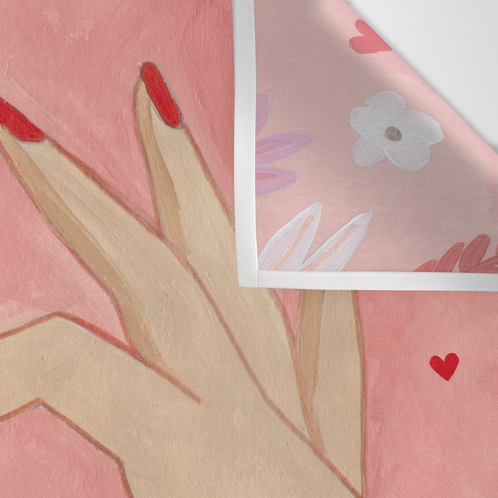 Women hands making love sign Wall Tapestry Gallery Image 3