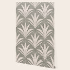 Boho Rustic Palm Radiance Muted Grey Wallpaper Gallery Image 2