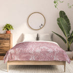 Elegant chic pink burgundy grunge floral damask Comforter Gallery Image 3
