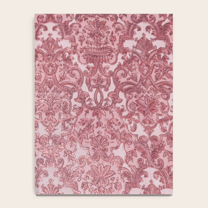 Elegant chic pink burgundy grunge floral damask Notebook Gallery Image 4