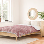 Elegant chic pink burgundy grunge floral damask Duvet Cover Gallery Image 2