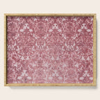 Elegant chic pink burgundy grunge floral damask Serving Tray Gallery Image 1
