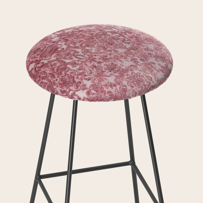 Elegant chic pink burgundy grunge floral damask Stool Gallery Image 2