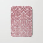Elegant chic pink burgundy grunge floral damask Bath Mat Gallery Image 1