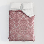 Elegant chic pink burgundy grunge floral damask Comforter Gallery Image 6