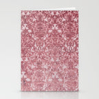 Elegant chic pink burgundy grunge floral damask Stationery Card Gallery Image 2