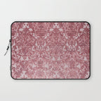 Elegant chic pink burgundy grunge floral damask Laptop Sleeve Gallery Image 1